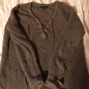American eagle lace up sweater size M